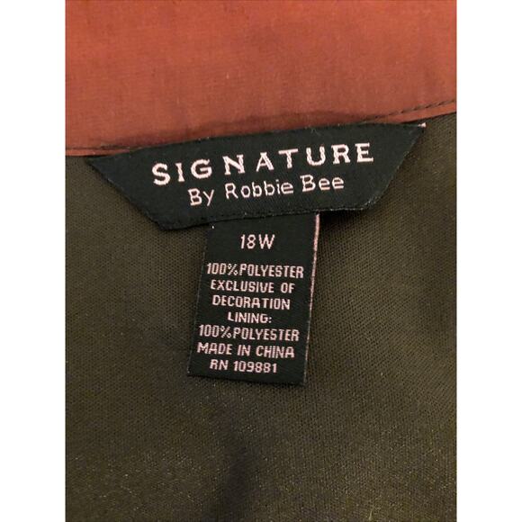 Signature By Robbie Bee Woman 18W Dress Scoop Neck Burgundy Boho Preppy Layered - Picture 6 of 8